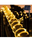 Instalație Furtun LED Solar 10m – Diverse Culori, Interior & Exterior, 8 Moduri de Lumină