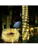 Instalație Furtun LED Solar 10m – Diverse Culori, Interior & Exterior, 8 Moduri de Lumină