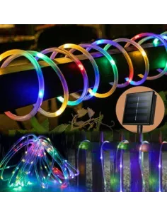 Instalație Furtun LED Solar 10m – Diverse Culori, Interior & Exterior, 8 Moduri de Lumină