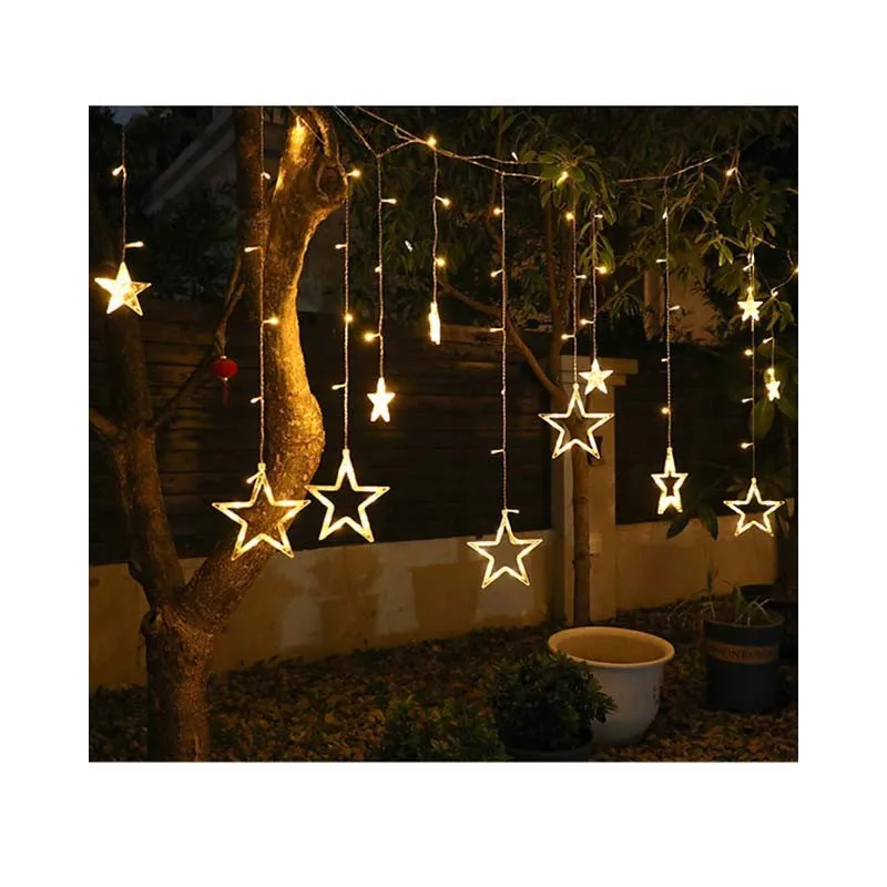 Instalatie Craciun - perdea luminoasa ploaie 12