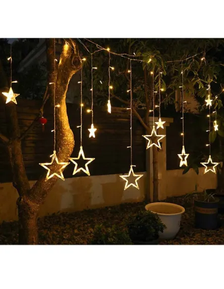 Instalatie Craciun - perdea luminoasa ploaie 12