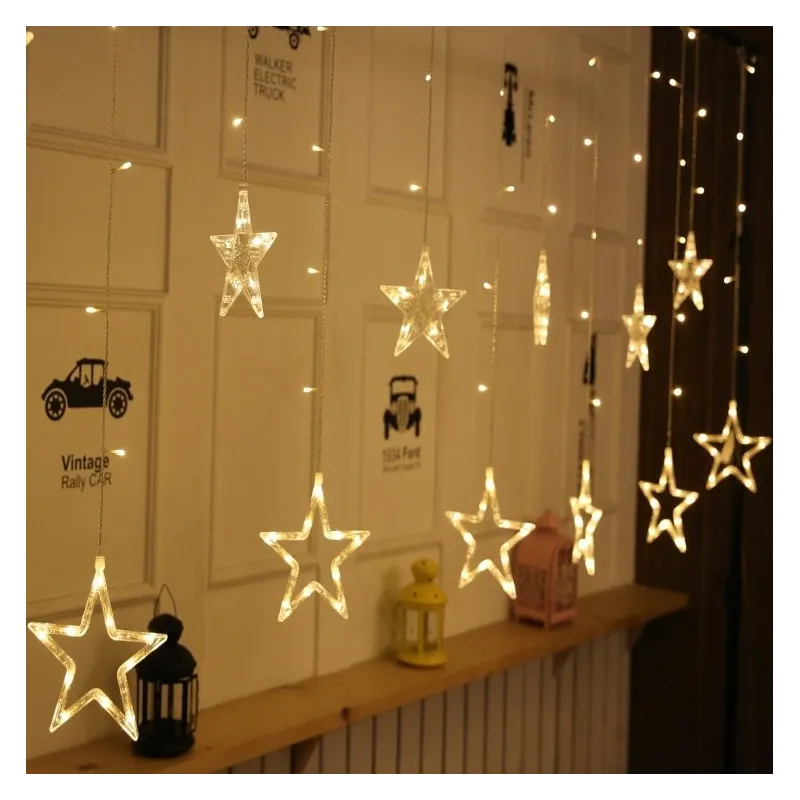 Instalatie Craciun - perdea luminoasa ploaie 12