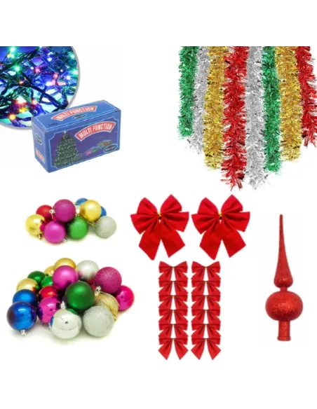 Brad artifical 180cm cu suport metalic si accesorii incluse pentru impodobit si instalatie CADOU