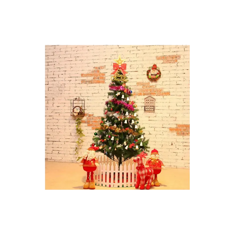 Brad artifical 180cm cu suport metalic si accesorii incluse pentru impodobit si instalatie CADOU