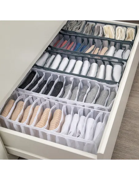 Set 3 piese organizatoare lenjerie intima pentru sertar, negru