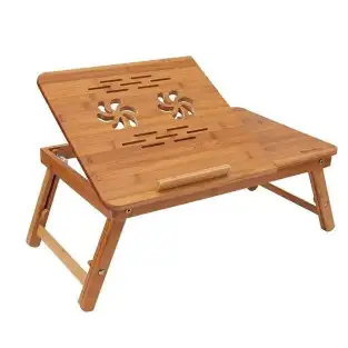 Masa pliabila pentru laptop sau mic dejun, lemn bambus, cu