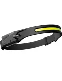 Lanterna frontala LX200, LED 2022, 350 lumeni COB , reincarcabila USB, Negru