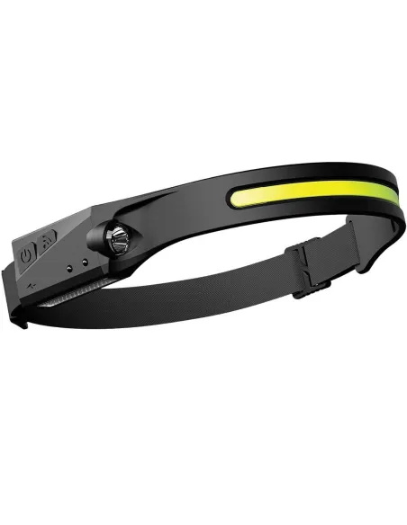 Lanterna frontala LX200,  LED 2022, 350 lumeni COB , reincarcabila USB, Negru