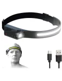 Lanterna frontala LX200, LED 2022, 350 lumeni COB , reincarcabila USB, Negru
