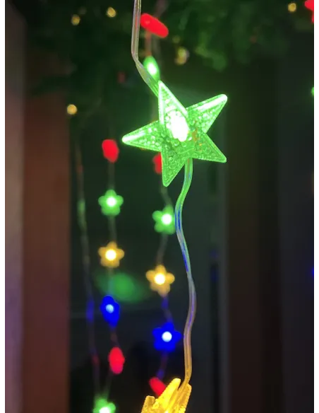 Instalatie Perdea cu banda led tunat si stele, 3M, 8 jocuri de lumini, Interconectabila, model 2024, IP44