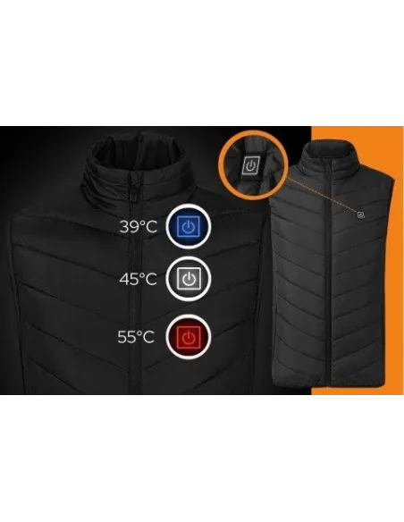Vestă încălzită cu 11 zone Unisex, Jacheta încălzita prin usb reîncărcabilă vestă termică caldă
