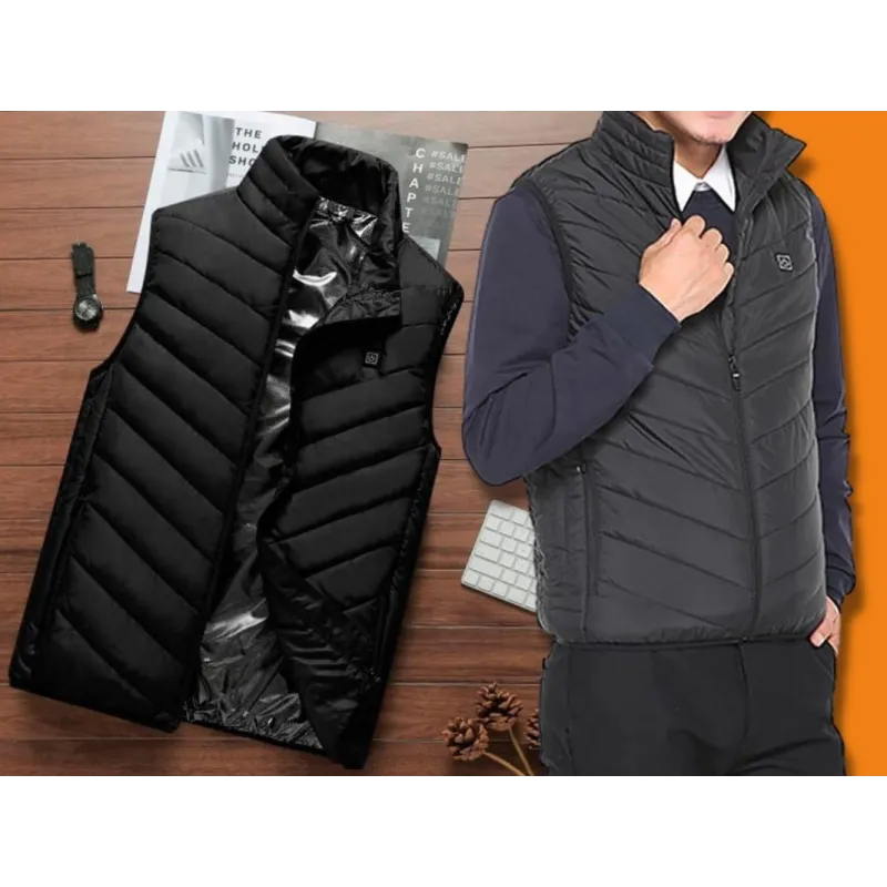 Vestă încălzită cu 11 zone Unisex, Jacheta încălzita prin usb reîncărcabilă vestă termică caldă