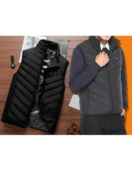 Vestă încălzită cu 11 zone Unisex, Jacheta încălzita prin usb reîncărcabilă vestă termică caldă