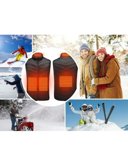 Vestă încălzită cu 11 zone Unisex, Jacheta încălzita prin usb reîncărcabilă vestă termică caldă