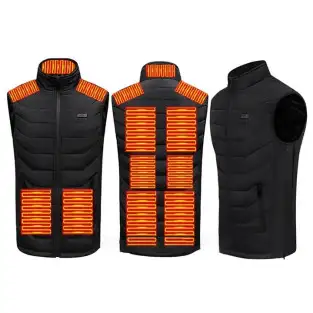 Vestă încălzită cu 11 zone Unisex, Jacheta încălzita prin usb reîncărcabilă vestă termică caldă