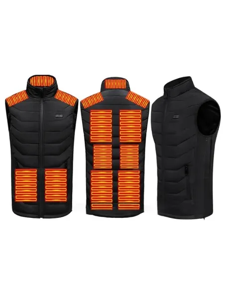Vestă încălzită cu 11 zone Unisex, Jacheta încălzita prin usb reîncărcabilă vestă termică caldă