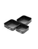 Set 3 tavi forma patrata pentru prajituri sau tort cu fund detasabil