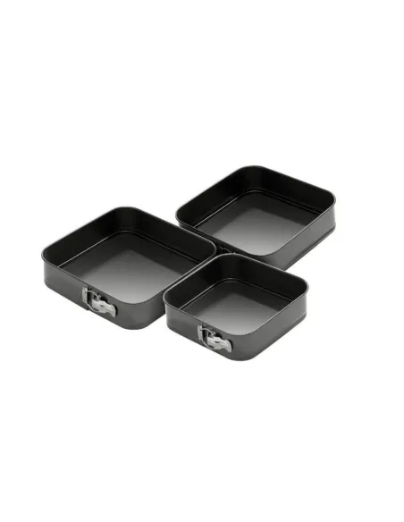 Set 3 tavi forma patrata pentru prajituri sau tort cu fund detasabil