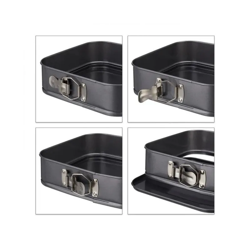 Set 3 tavi forma patrata pentru prajituri sau tort cu fund detasabil