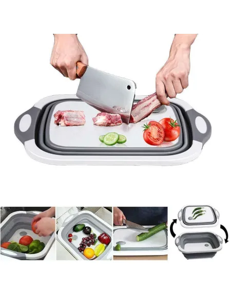 Tocator multifunctional, pliabil, cu dop, 40 x 30