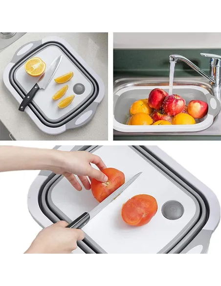 Tocator multifunctional, pliabil, cu dop, 40 x 30