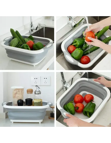 Tocator multifunctional, pliabil, cu dop, 40 x 30