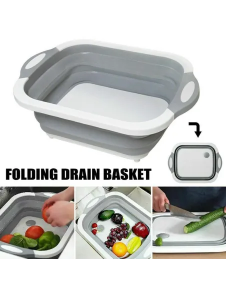 Tocator multifunctional, pliabil, cu dop, 40 x 30