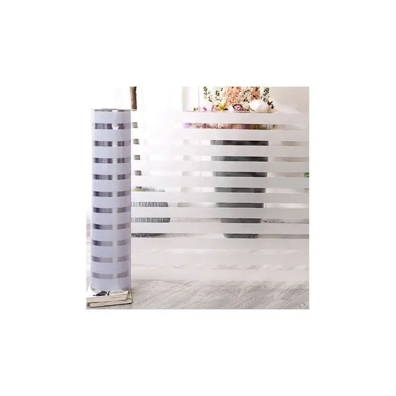 Set 2 x folie decorativa pentru geam, Dungi Albe, 45 cm x 300 cm