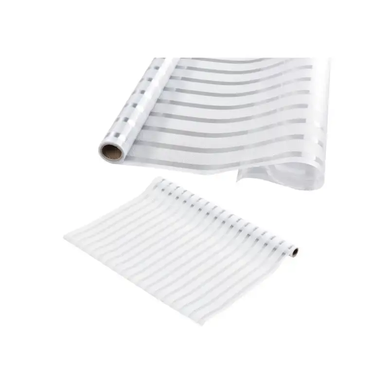 Set 2 x folie decorativa pentru geam, Dungi Albe, 45 cm x 300 cm