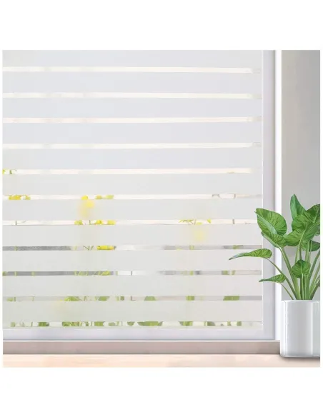 Set 2 x folie decorativa pentru geam, Dungi Albe, 45 cm x 300 cm