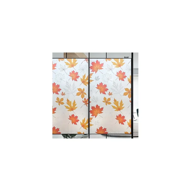 Set 2 x folie autoadeziva geam, frunze aramii, 45 x 500 cm