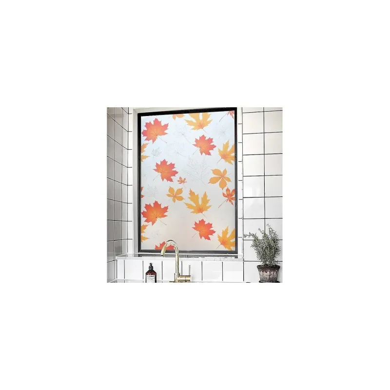 Set 2 x folie autoadeziva geam, frunze aramii, 45 x 500 cm