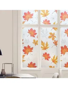 Set 2 x folie autoadeziva geam, frunze aramii, 45 x 500 cm