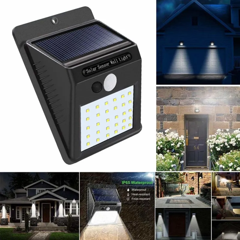 Lampa 30 LED, incarcare solara si senzor miscare