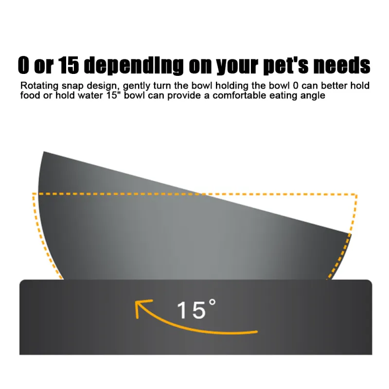 Set 2 boluri inox , pentru hrana animalelor, cu suport si inclinare reglabila