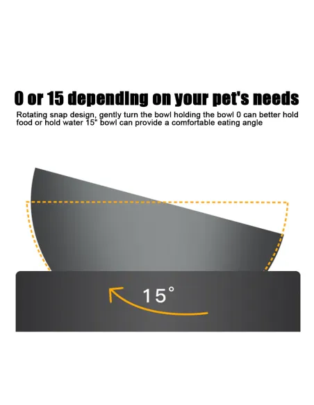 Set 2 boluri inox , pentru hrana animalelor, cu suport si inclinare reglabila