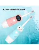 Periuta de dinti electrica pentru copii, 2 capete, rezistenta la apa