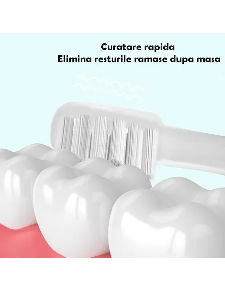 Periuta de dinti electrica pentru copii, 2 capete, rezistenta la apa