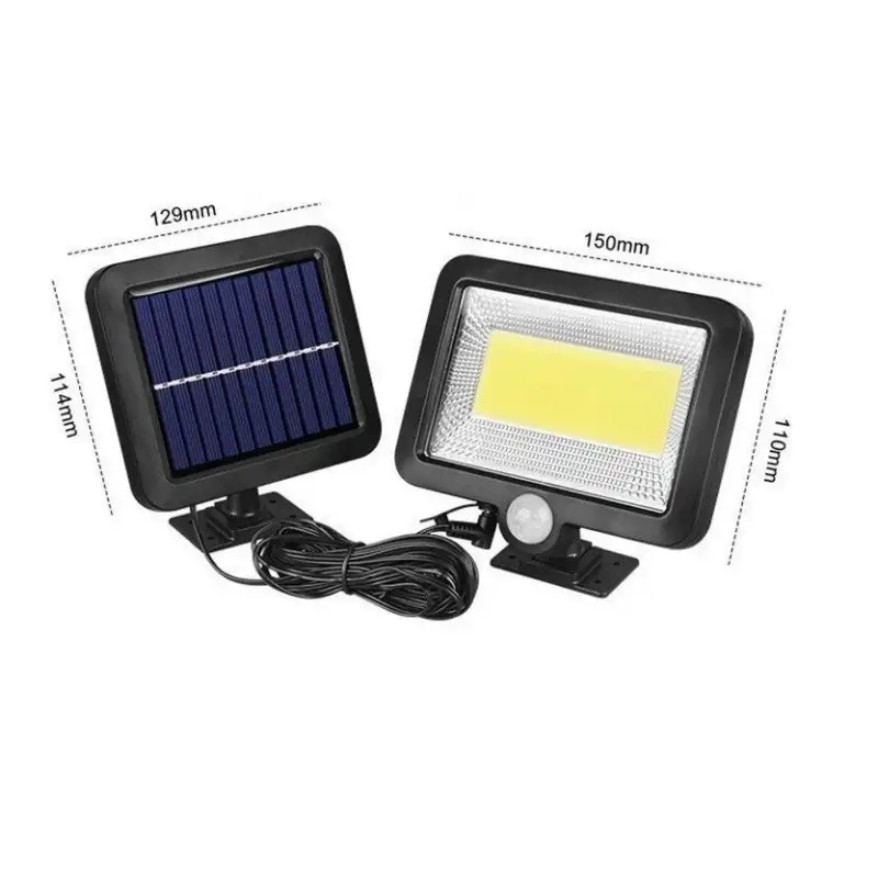 Set 3 x proiector cu incarcare solara, 100 x LED COB