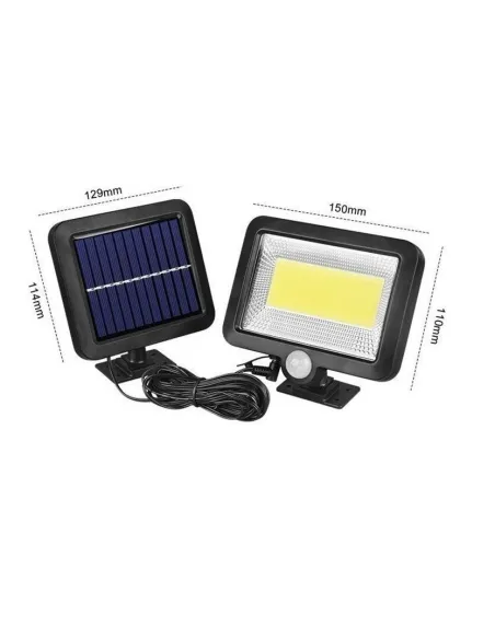 Set 3 x proiector cu incarcare solara, 100 x LED COB