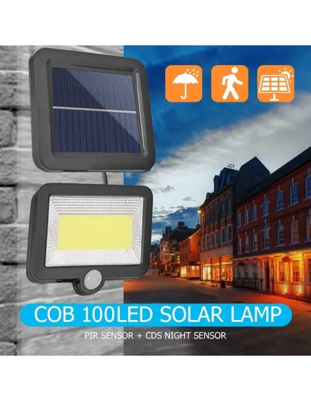 Set 3 x proiector cu incarcare solara, 100 x LED COB