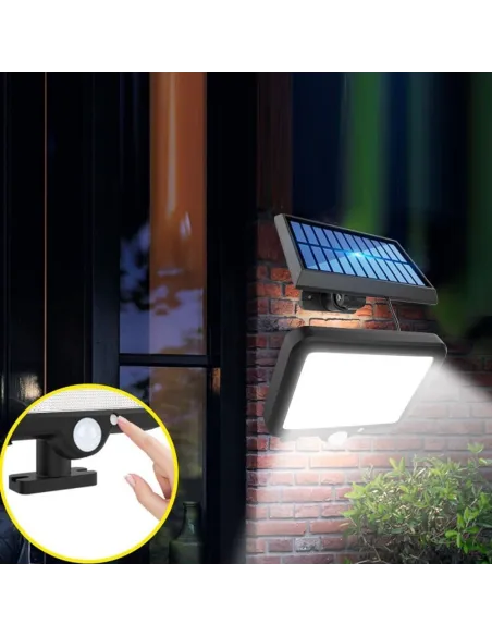 Set 3 x proiector cu incarcare solara, 100 x LED COB