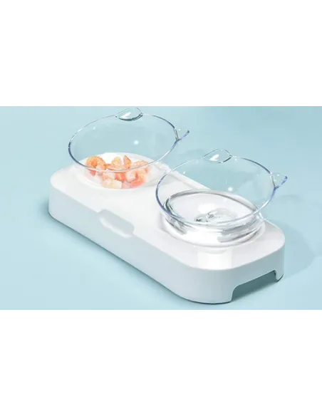 Set 2 x castroane pentru animale de companie 480 ml, Alb, PC/PP