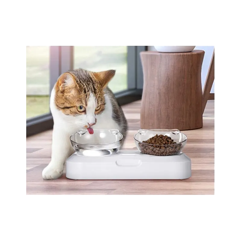 Set 2 x castroane pentru animale de companie 480 ml, Alb, PC/PP