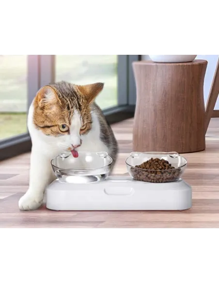 Set 2 x castroane pentru animale de companie 480 ml, Alb, PC/PP