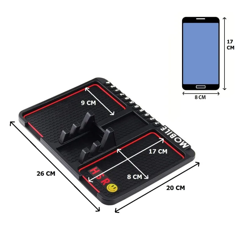 Suport pentru telefon sau accesorii, antiderapant pentru bordul masinii