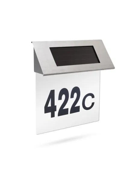 Numar de casa LED, incarcare solara