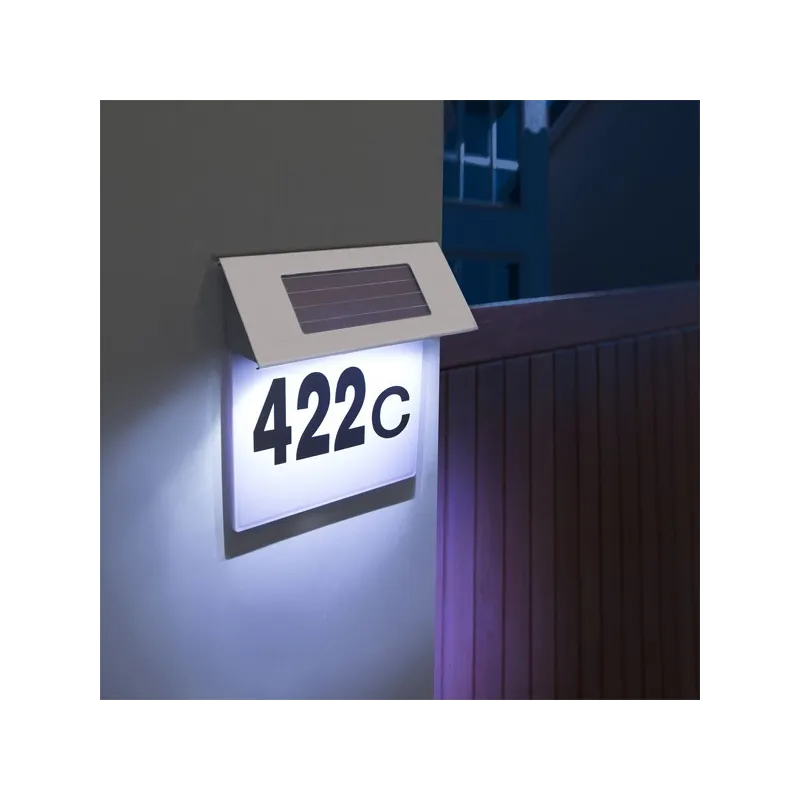 Numar de casa LED, incarcare solara