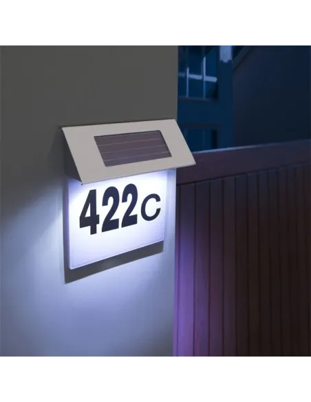 Numar de casa LED, incarcare solara