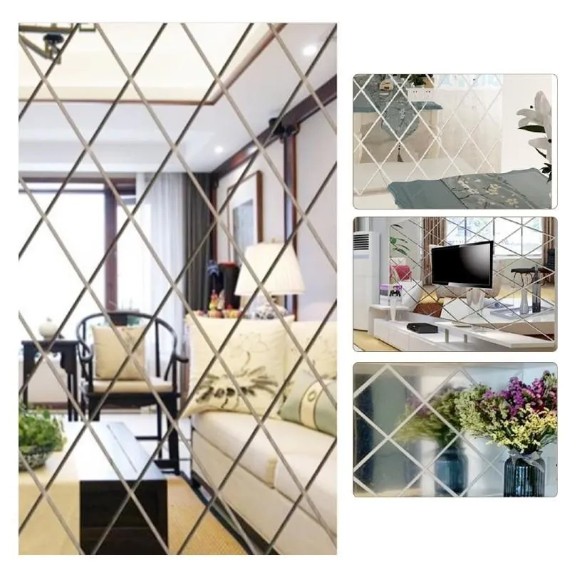 Oglinzi acrilice diamant romb sticker auto-adeziv 50 x 100 cm